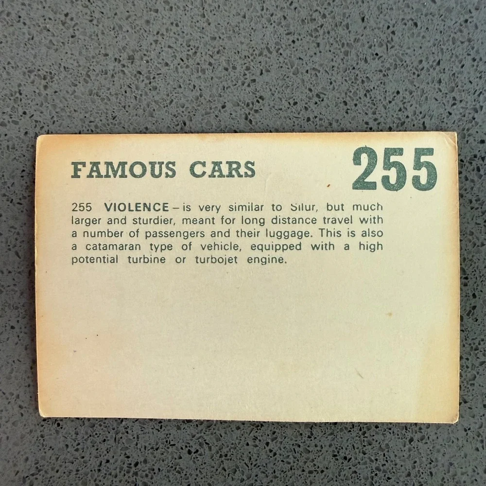 Vintage 1971 Famous Cars Trading Cards Lot -‎ Citroen, Fiat, Volga, Violence